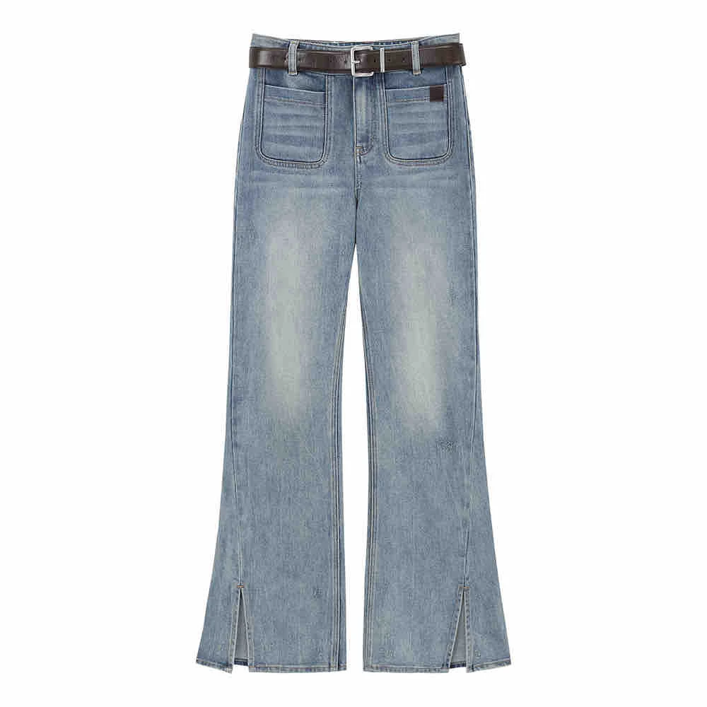 AVVENN2025春水洗显瘦喇叭牛仔长裤女1390dopdop买手店