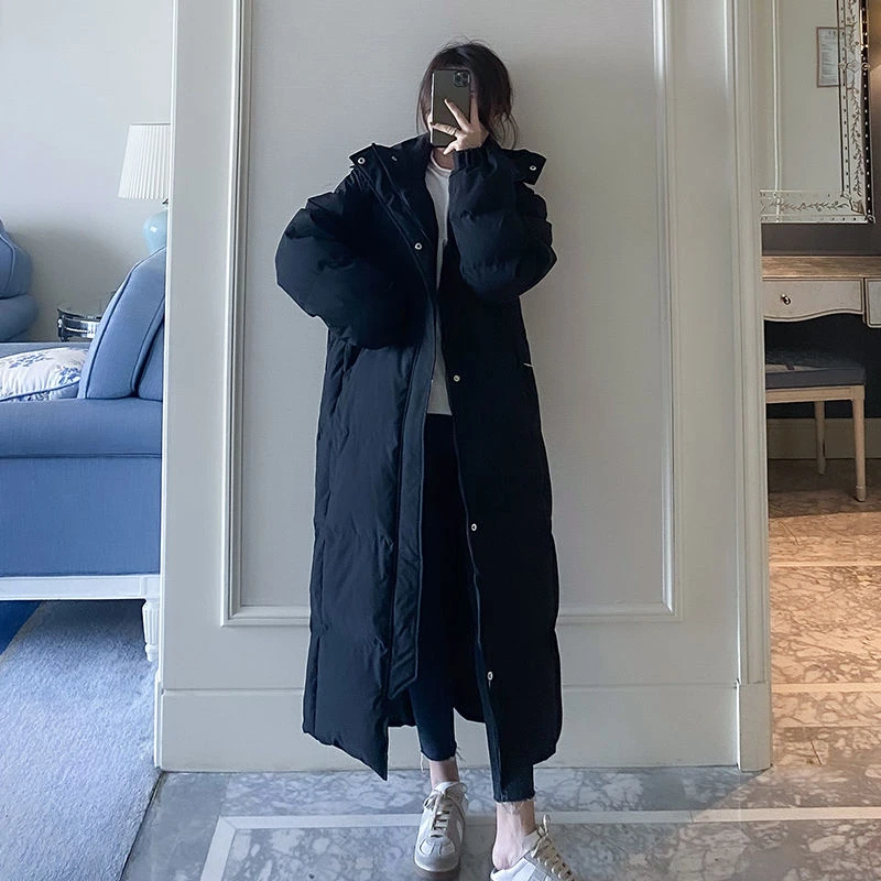 波司断码羽绒羽绒服女2023年冬装韩版过膝羽绒服超长款到脚踝学生
