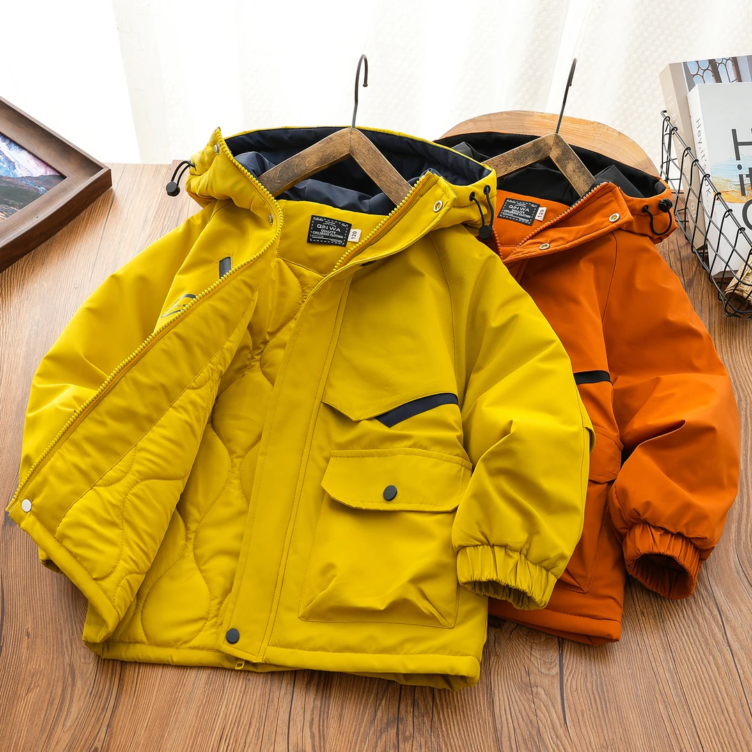 男女童棉服外套冬季新款2024儿童加厚连帽棉衣男孩保暖时尚棉袄潮