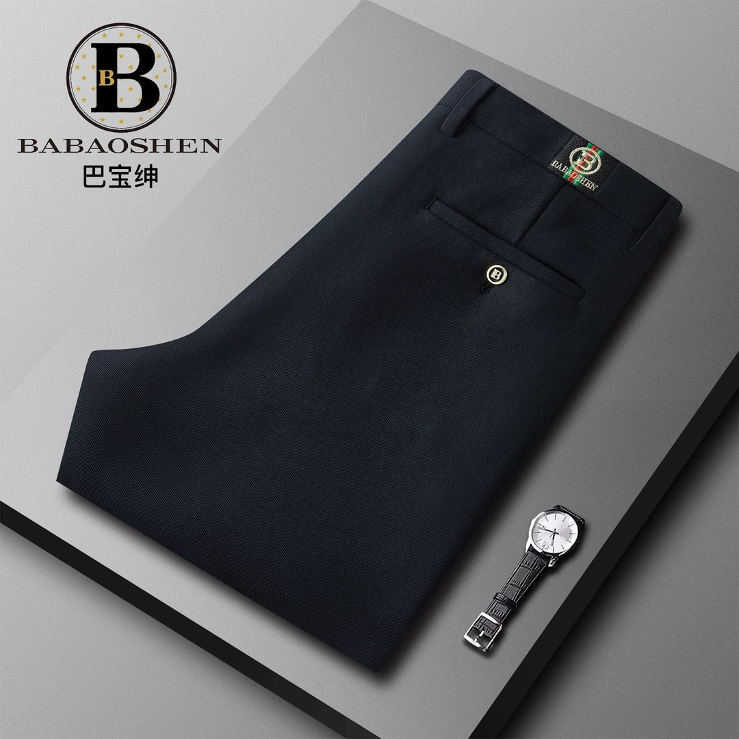 BABAOSHEN/巴宝绅2024冬季加绒加厚男士商务休闲灯芯绒西裤保暖