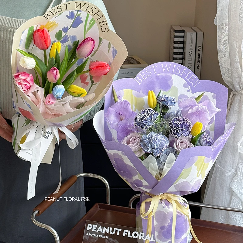 春日花园系列包装纸花卉氛围纸鲜花花束包花纸网红花艺