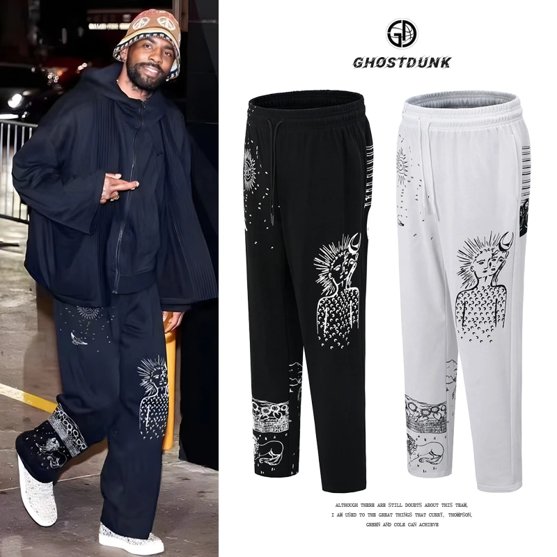 herkaiandi欧文潮牌美式篮球运动长裤男加厚加绒秋冬直筒运动卫裤