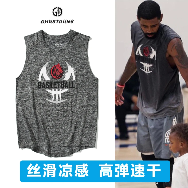 欧文球衣速干美式训练服宽松坎肩篮球背心男士运动T恤跑步健身服
