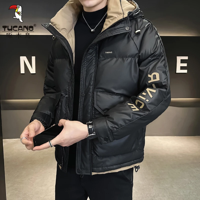 TUCANO/啄木鳥羽绒服男士休闲外套冬季新款御寒保暖加厚连帽外套