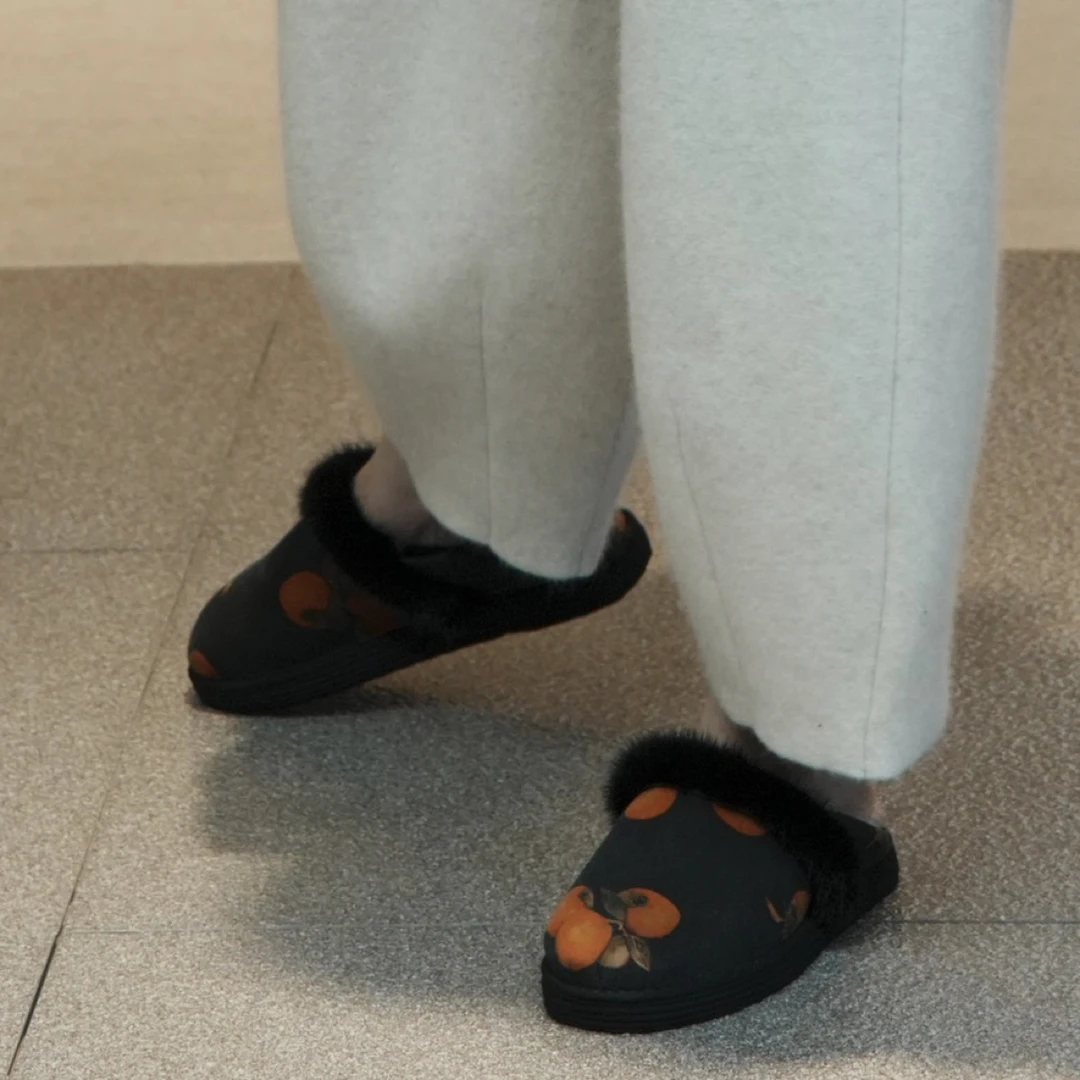 皮毛一体柿柿如意靴子秋冬短靴棉靴纯手工保暖休闲