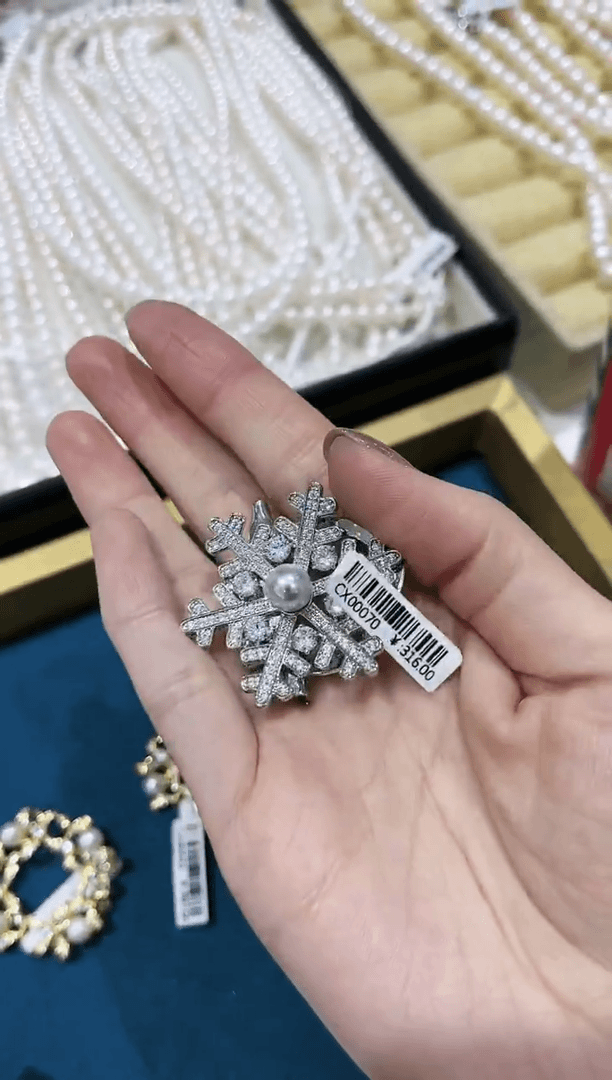 【闪购商品】海水珍珠胸针合金真多麻胸针