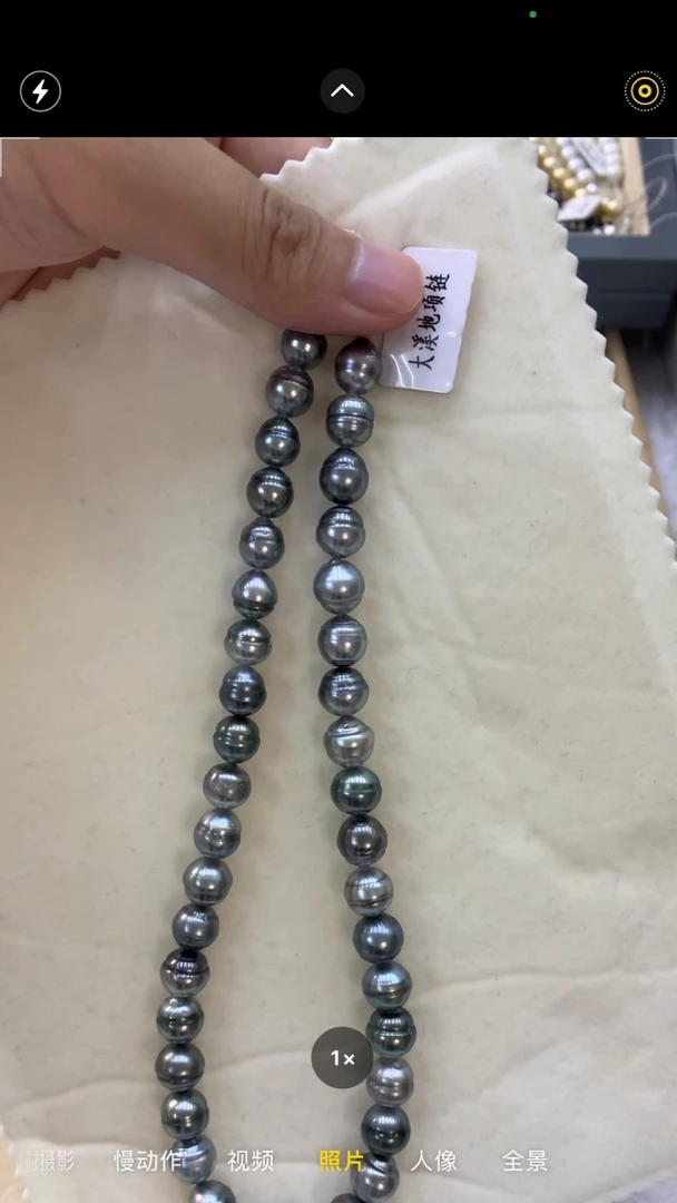 【闪购商品】海水珍珠项链银S925镶嵌大溪地螺纹项链