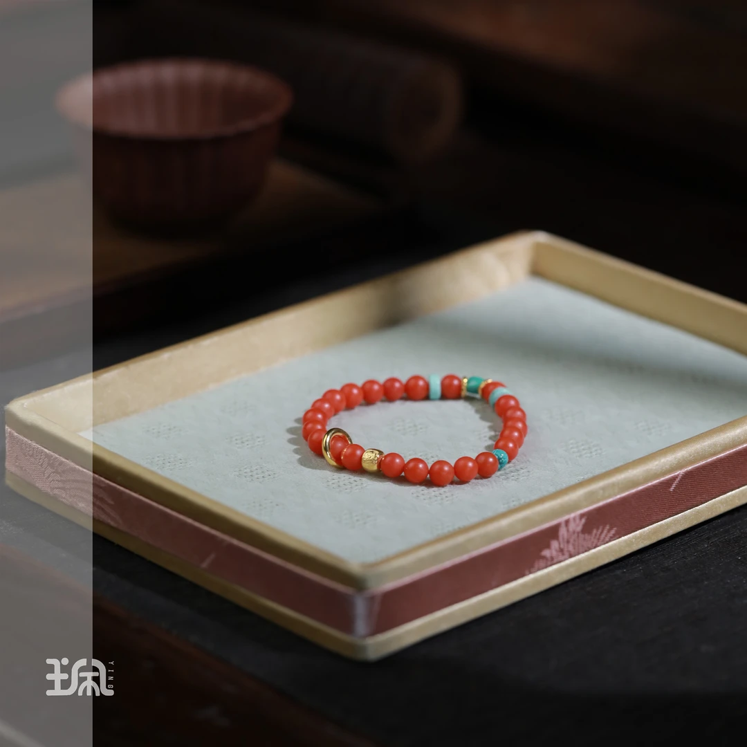 明禧|南红玛瑙*手串*18K金镶嵌QXC24090809多样性发其一