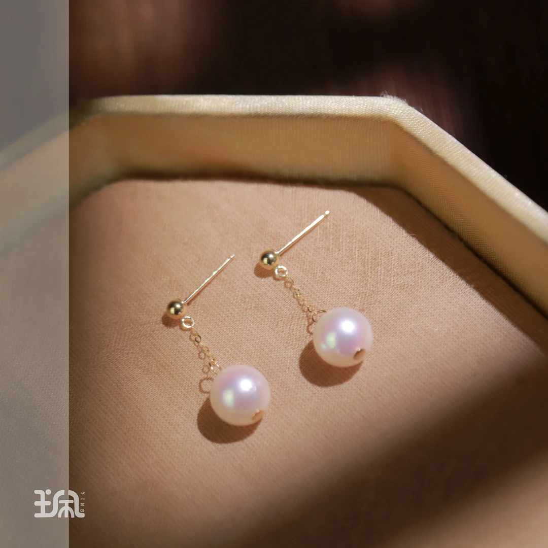 又眠|海水珍珠*耳钉*18K金镶嵌PYA24021611多样性发其一