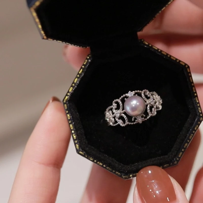 海水珍珠*真多麻戒指*S925银镶嵌C21031602多样性发其一