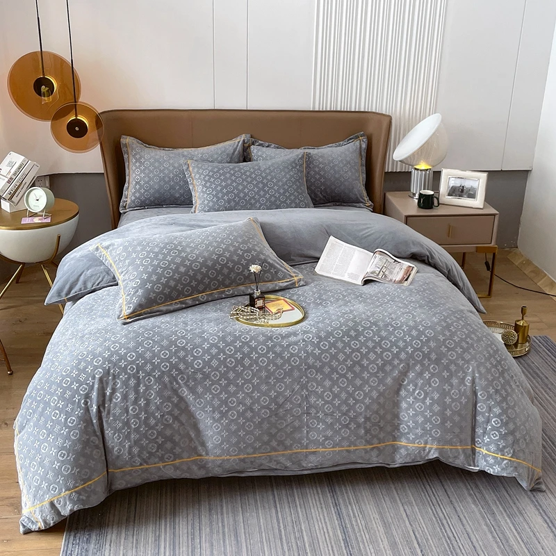 JN-A类宝宝绒婴儿绒短绒暖和床笠四件套