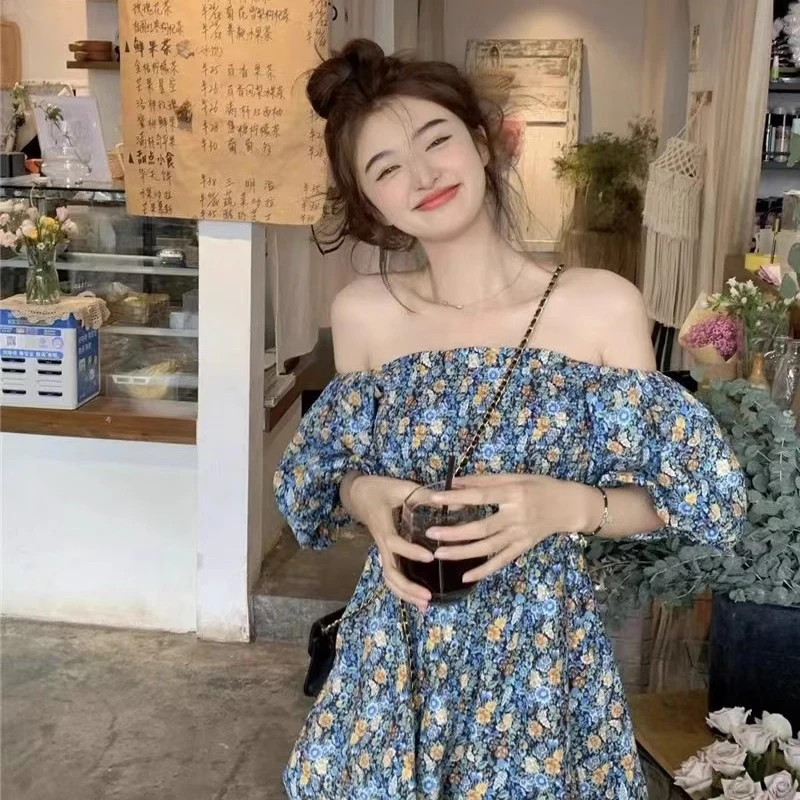 （工厂直销）大码设计感纯欲风露肩碎花连体裤女2023新款收腰显瘦