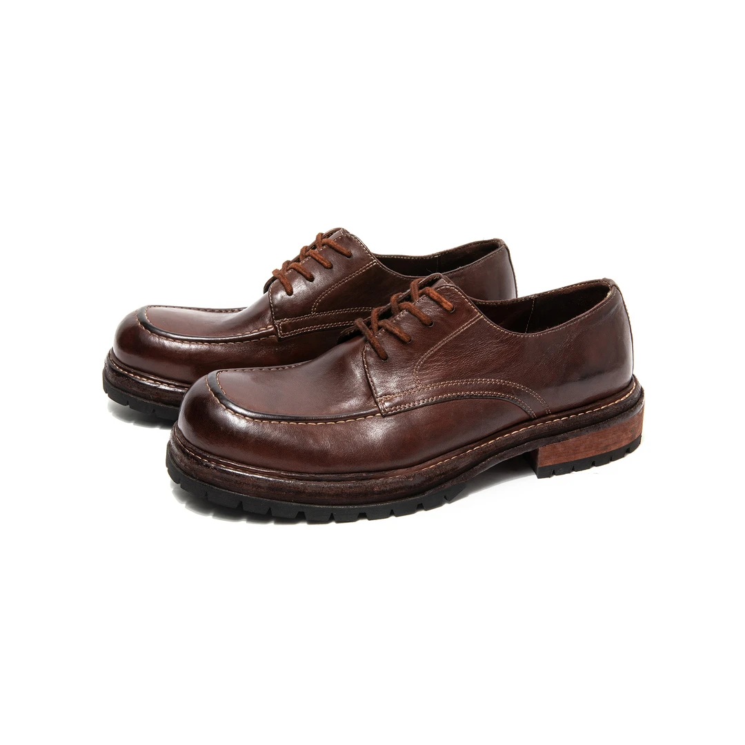 YO-B9954新款百搭固特异马皮系带手工缝制真皮大底商务休闲皮鞋