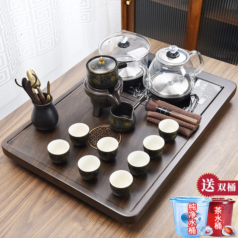 窑天下整板实木小号茶盘整套茶具套装家用简约一体高档办公泡茶台