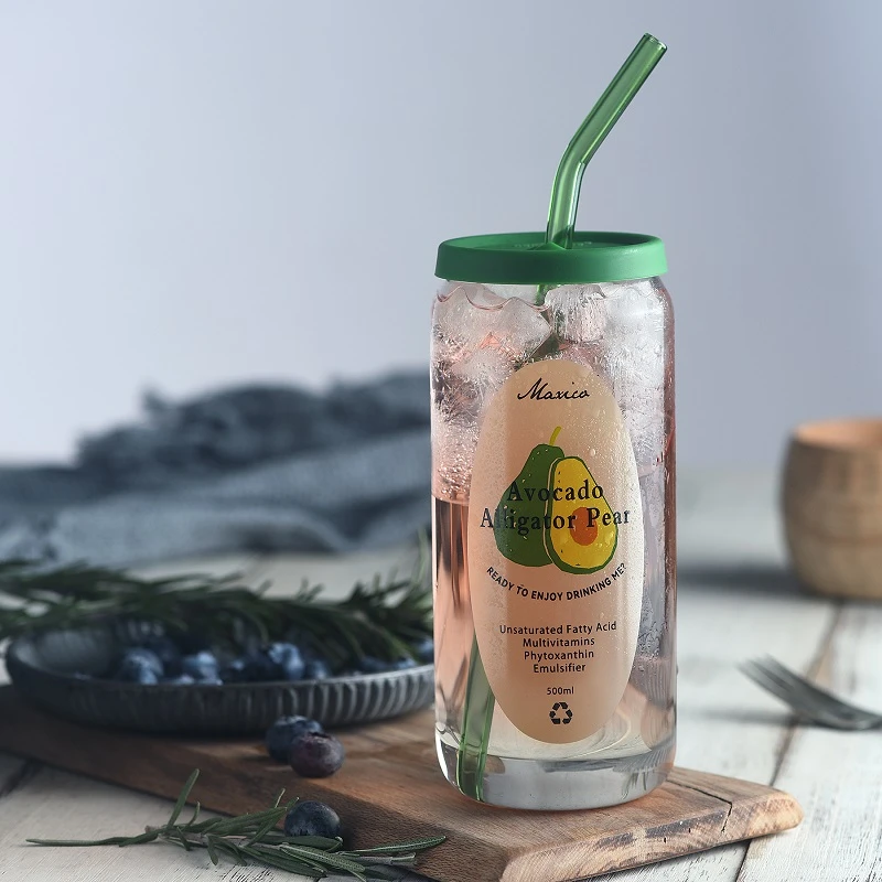 小北家玻璃杯吸管杯带盖可乐咖啡杯水杯高颜值网红大容量喝水杯子