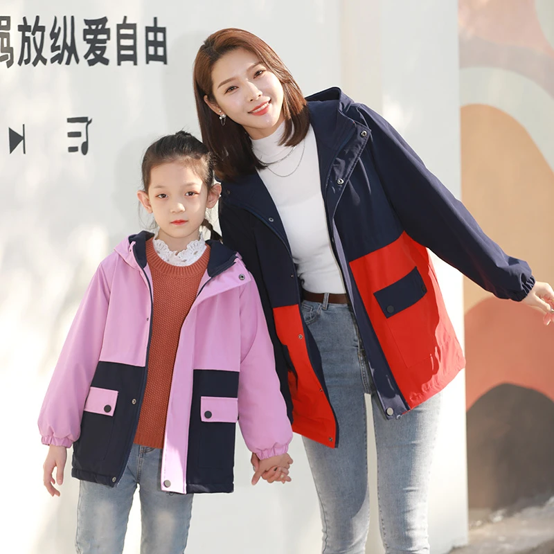龙之涵儿童活力撞色恒温保暖连帽防风棉服A类GL2021