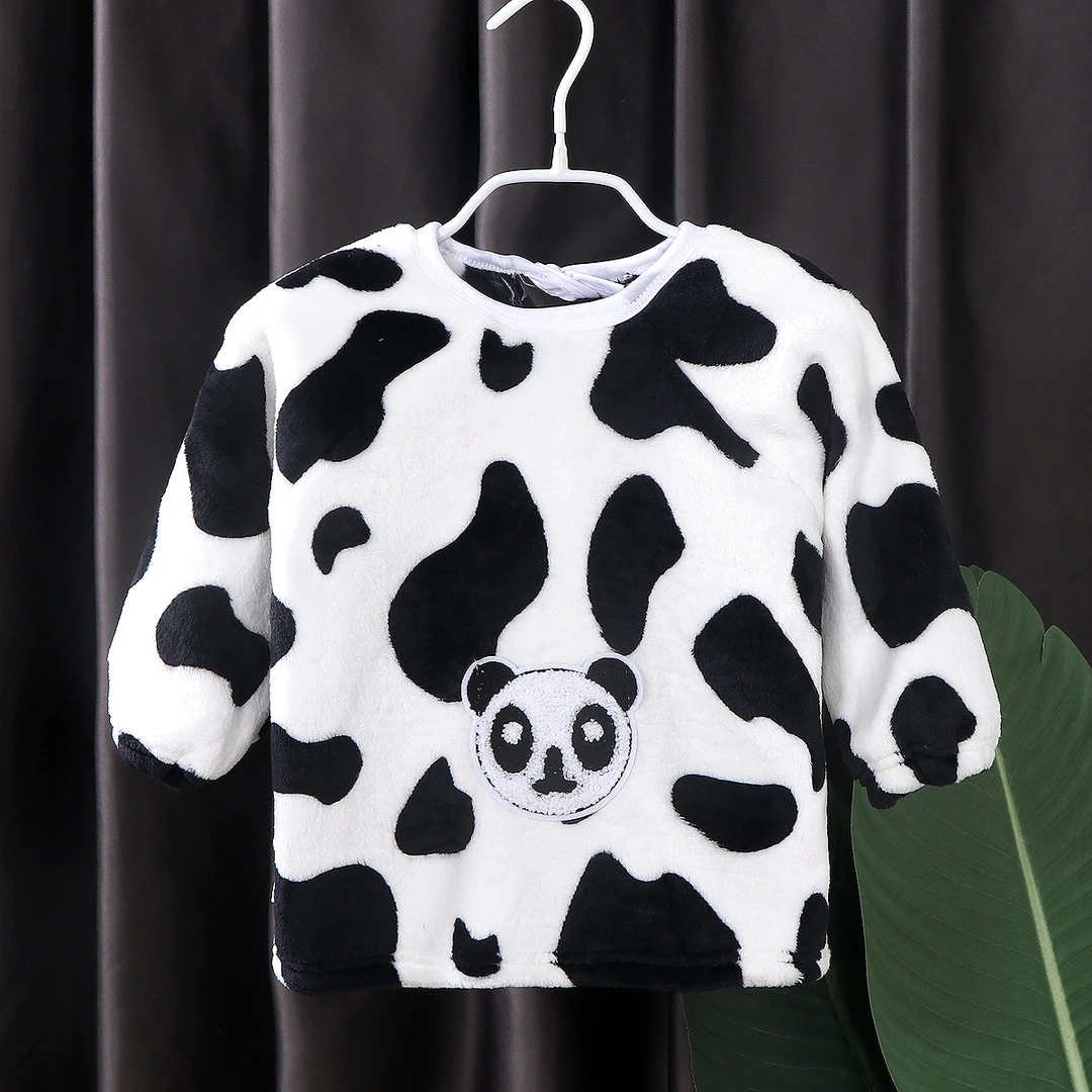 儿童罩衣婴幼儿珊瑚绒保暖反穿衣卡通秋冬宝宝围兜倒穿衣护衣新款