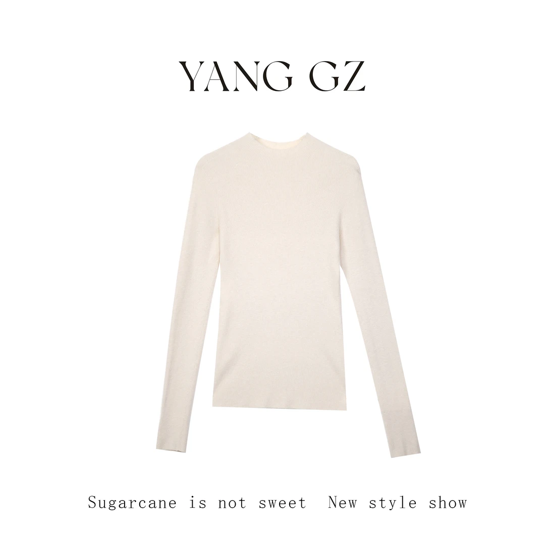 YANG GZ 【舒曼香辞】秋冬半高领慵懒显瘦针织打底衫女 GZ31885