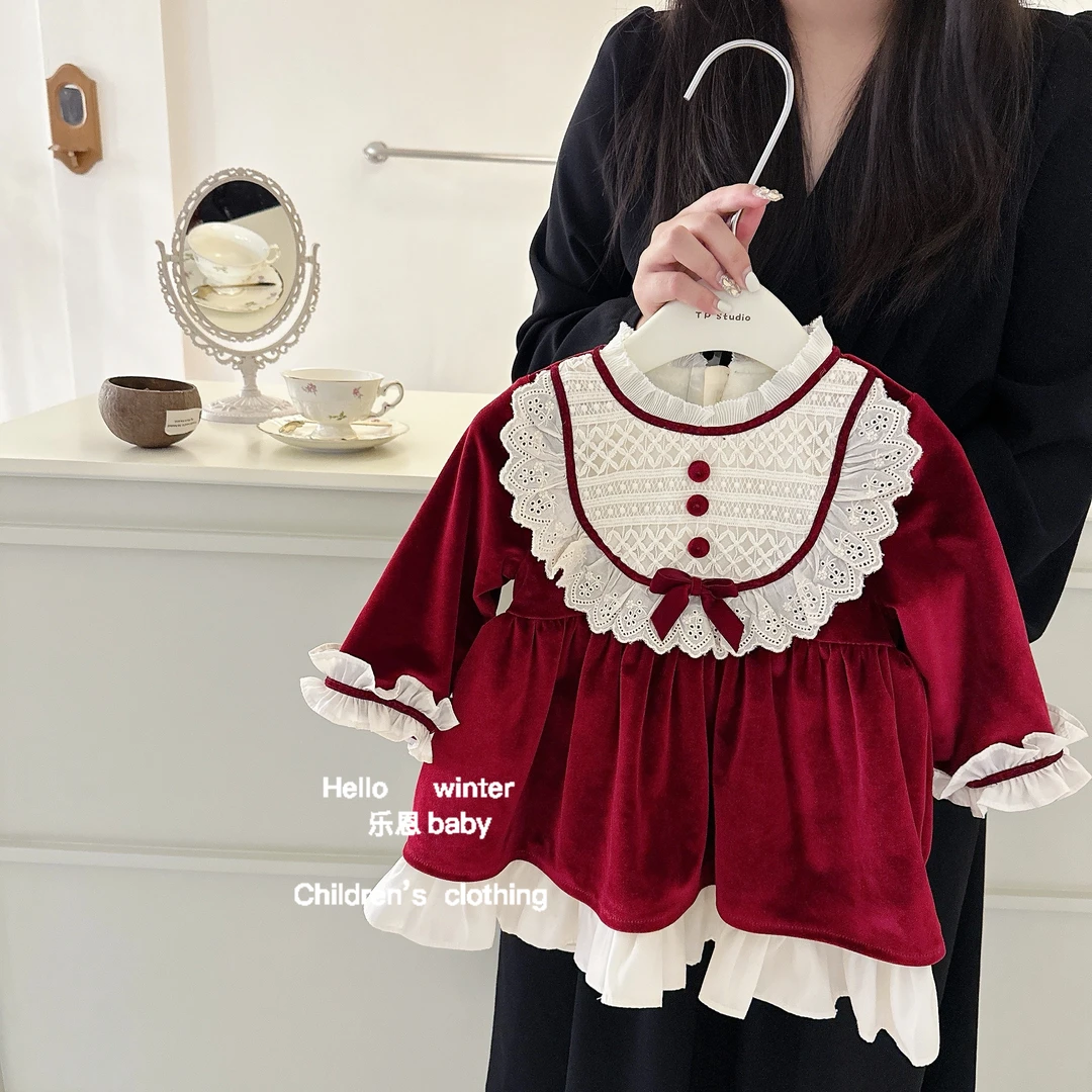 女童连衣裙秋冬装周岁宝宝礼服拜年服抓周宴生日儿童洛丽塔公主裙