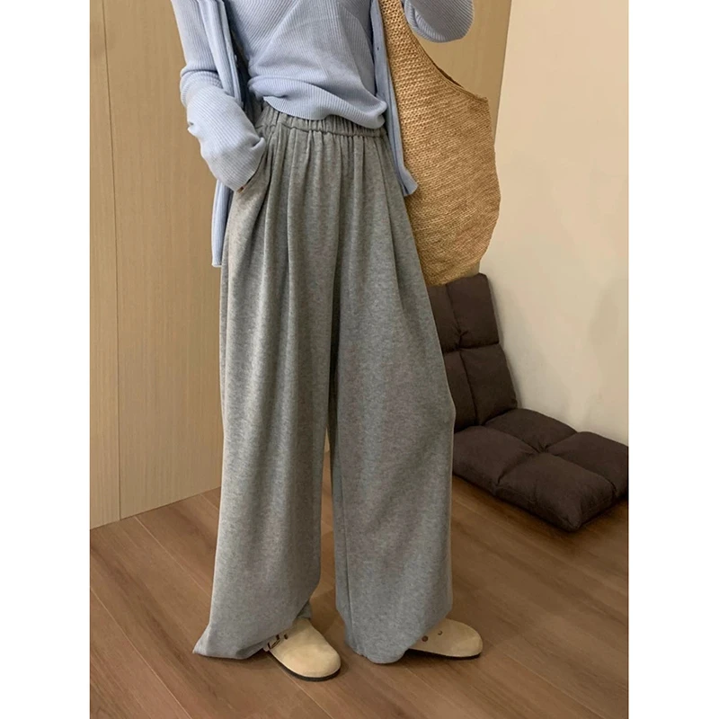 佐朗格奴慵懒bf风纯色遛弯裤百搭气质长裤休闲糯米裤女显瘦山本裤