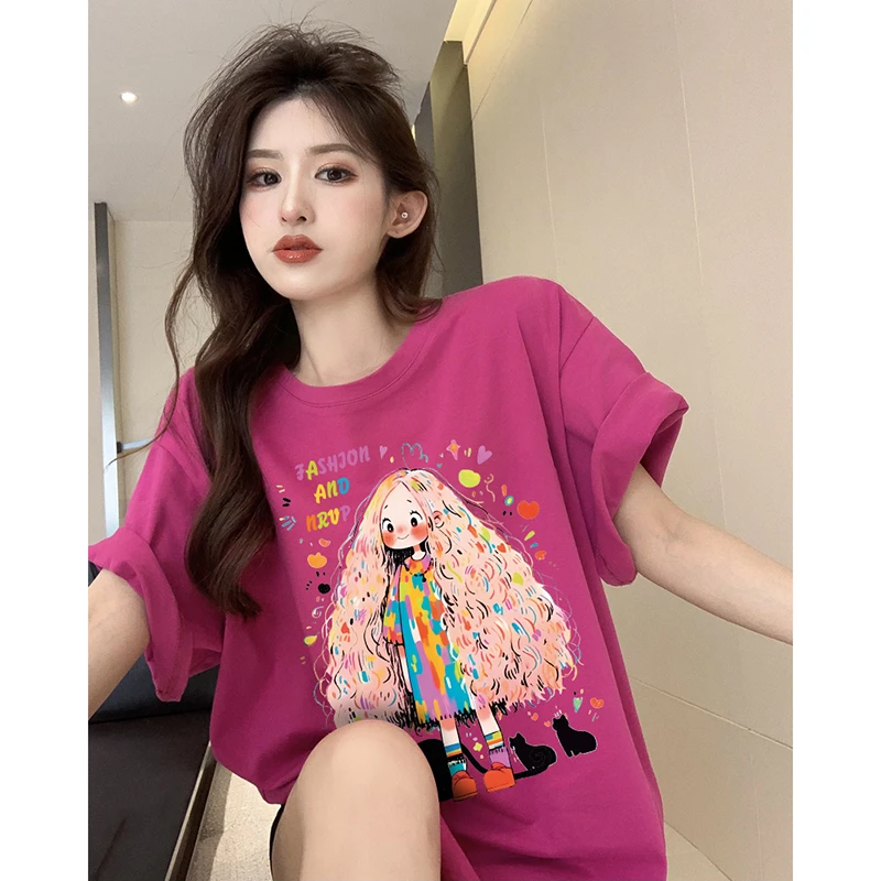 佐朗格奴/100%纯棉慵懒感上衣春夏新款省钱风减龄小女孩短袖T恤衫