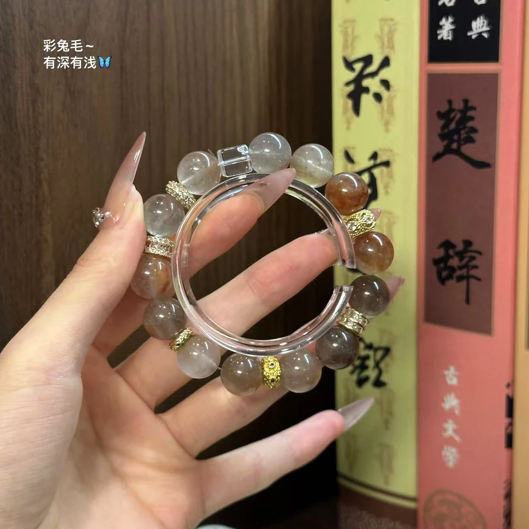 S112 水心宝 12mm彩兔毛设计款手串