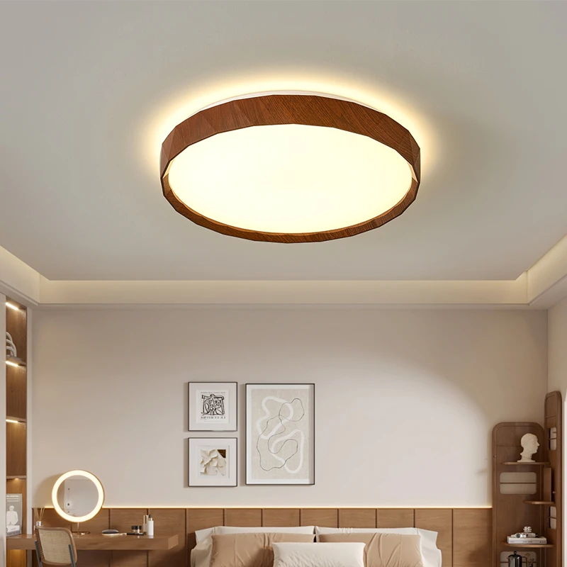 中古卧室吸顶灯新中式美式复古风圆形简约房间主卧阳台书房家用灯