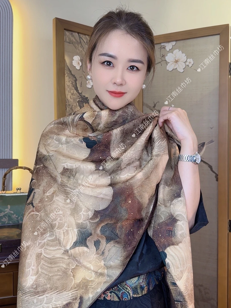 【云霄】香云花萝围巾双面提花140CM方巾披肩