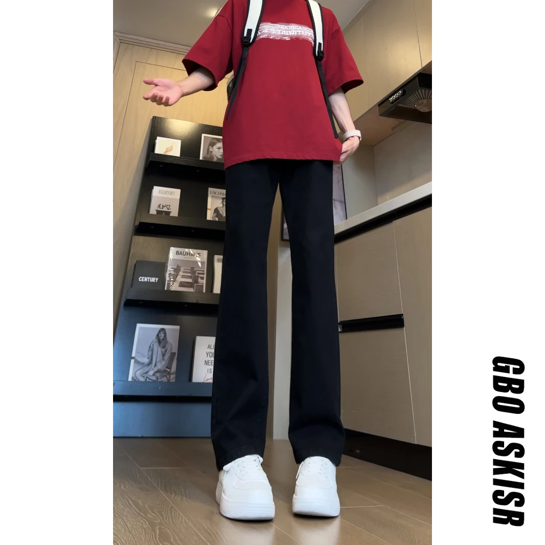 cleanfit黑色百搭牛仔裤男夏季修身显瘦vibe美式高街潮牌休闲裤子