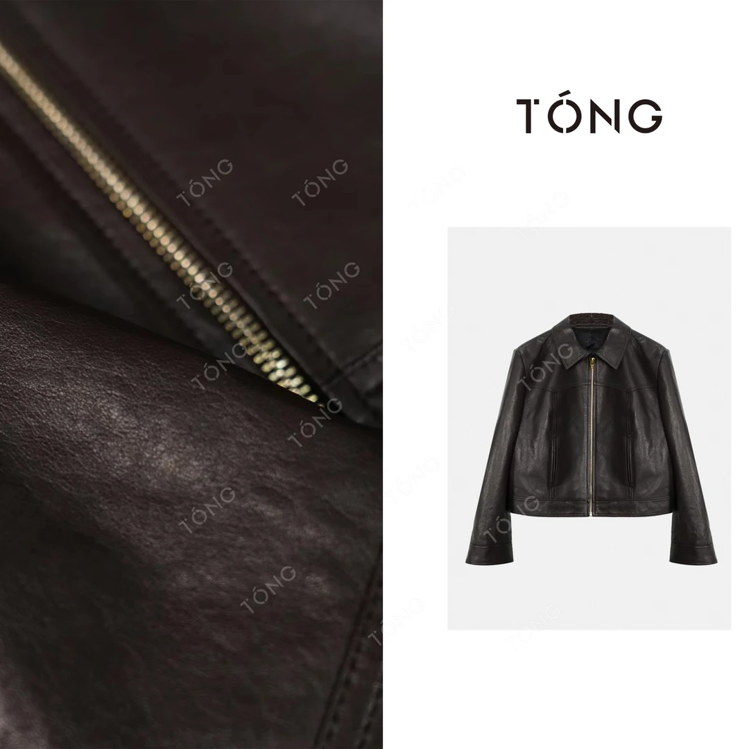 【不落的经典】西班牙空运A级小羊翻领皮衣夹克外套 GA0062