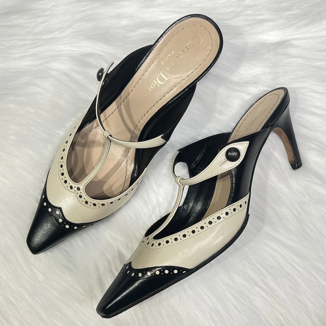 95新 DIOR/迪奥 搭扣尖头高跟鞋 36.5码 公价8K c1022