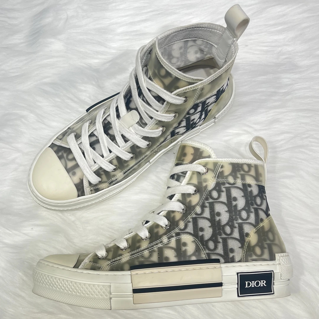 99新 DIOR/迪奥 B23 oblique 高帮板鞋 37码 公价9.6K 71104