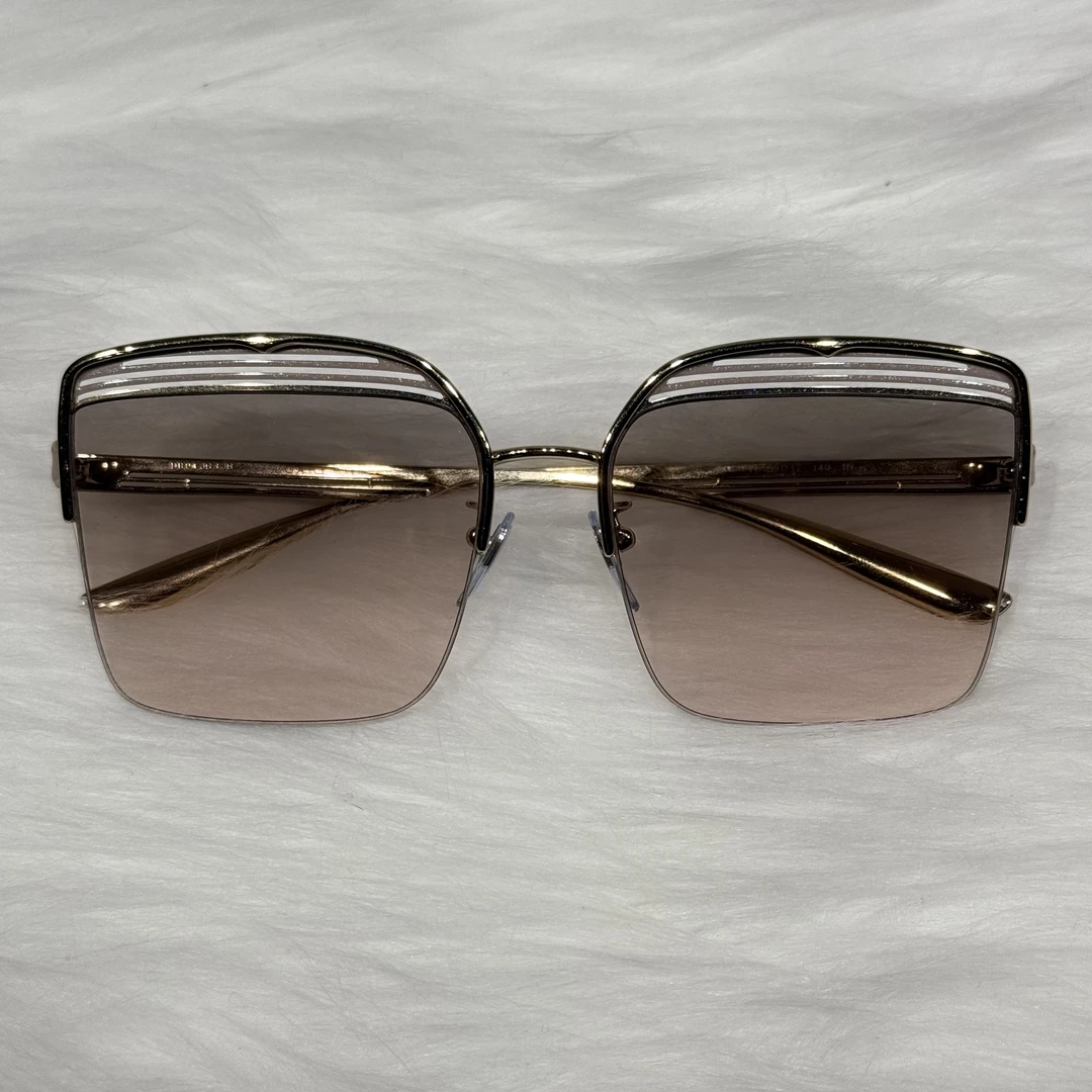 全新未使用 BVLGARI/宝格丽 Logo金属太阳眼镜 玫瑰金色 公价3k