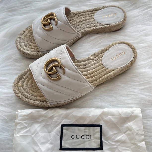 GUCCI古驰 徽标渔夫拖鞋 36.5码 99新 公价5.4K y016