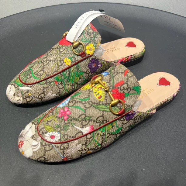 GUCCI古驰 Princetown 花卉刺绣平单鞋 38码 98新 公价5.5K