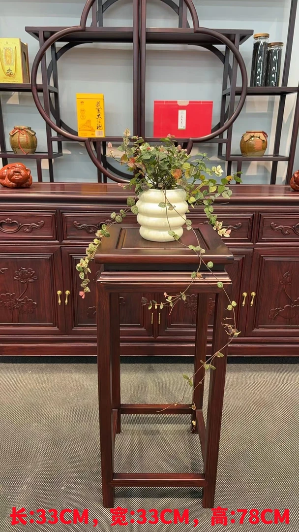 新古典简约实木花架置物架阳台落地式办公内室家用客厅装饰花盆架