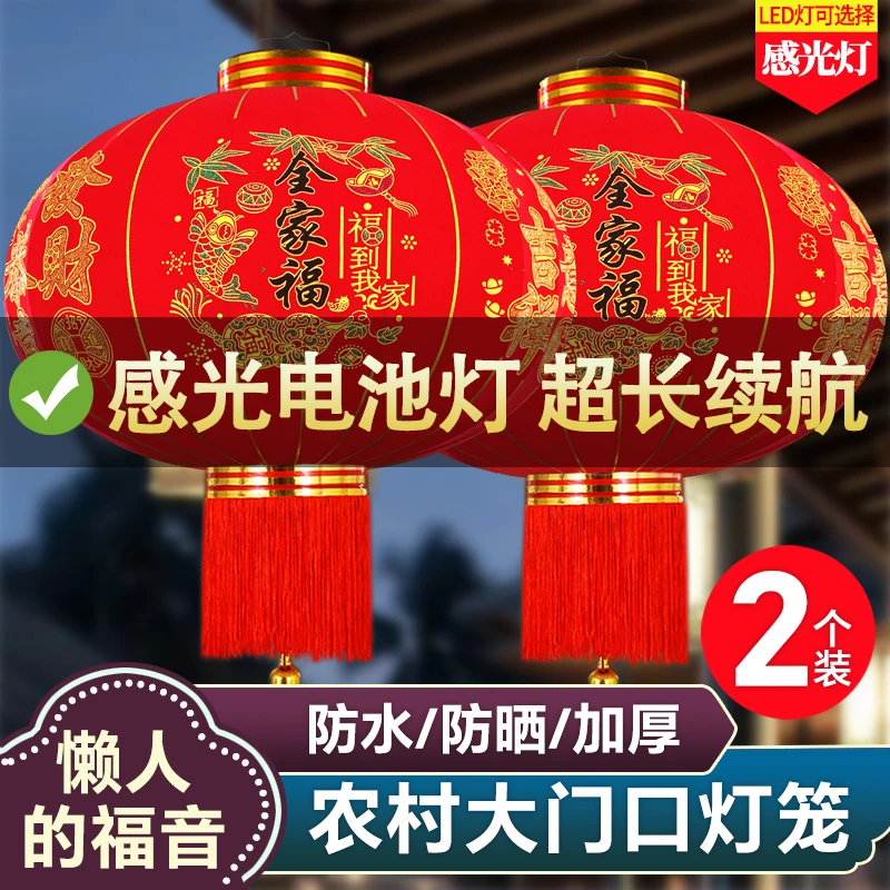 2026新款大红灯笼大门口宫灯阳台一对挂饰过新年户外春节装饰吊灯