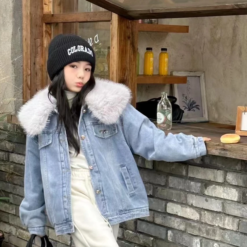 Y-N643【阿楠家甄选】女童冬款牛仔外套加厚时尚冬季