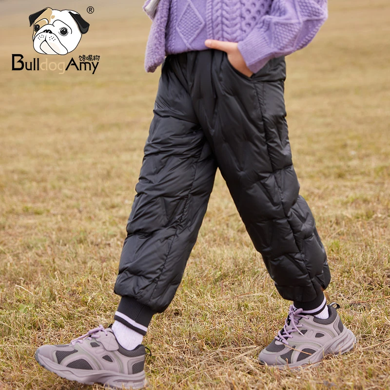 KF944010女童90白鸭绒羽绒裤2024冬装新款童装儿童加厚长裤