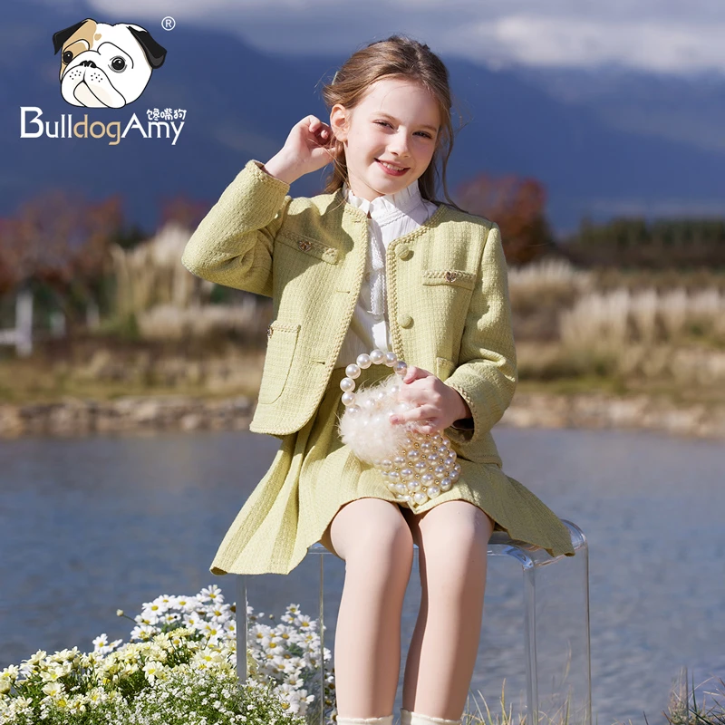 【现货】TF941209女童小香风套装2025春装新款外套时髦半身裙两件套