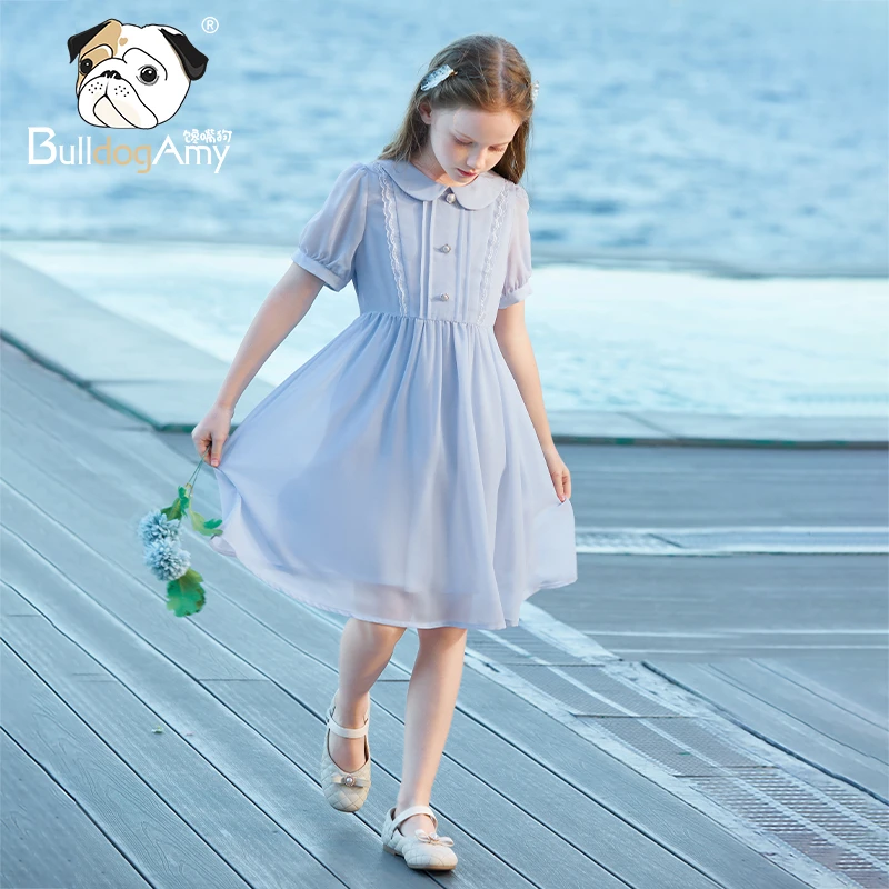 QF932213女童雪纺网纱裙新款洋气连衣裙女孩公主裙