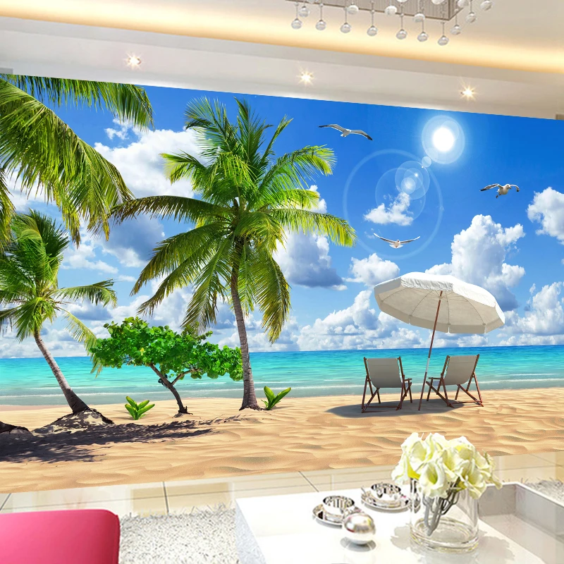 墙贴壁画贴画海景风景画山水画贴纸墙纸自粘客厅装饰画背景墙挂画