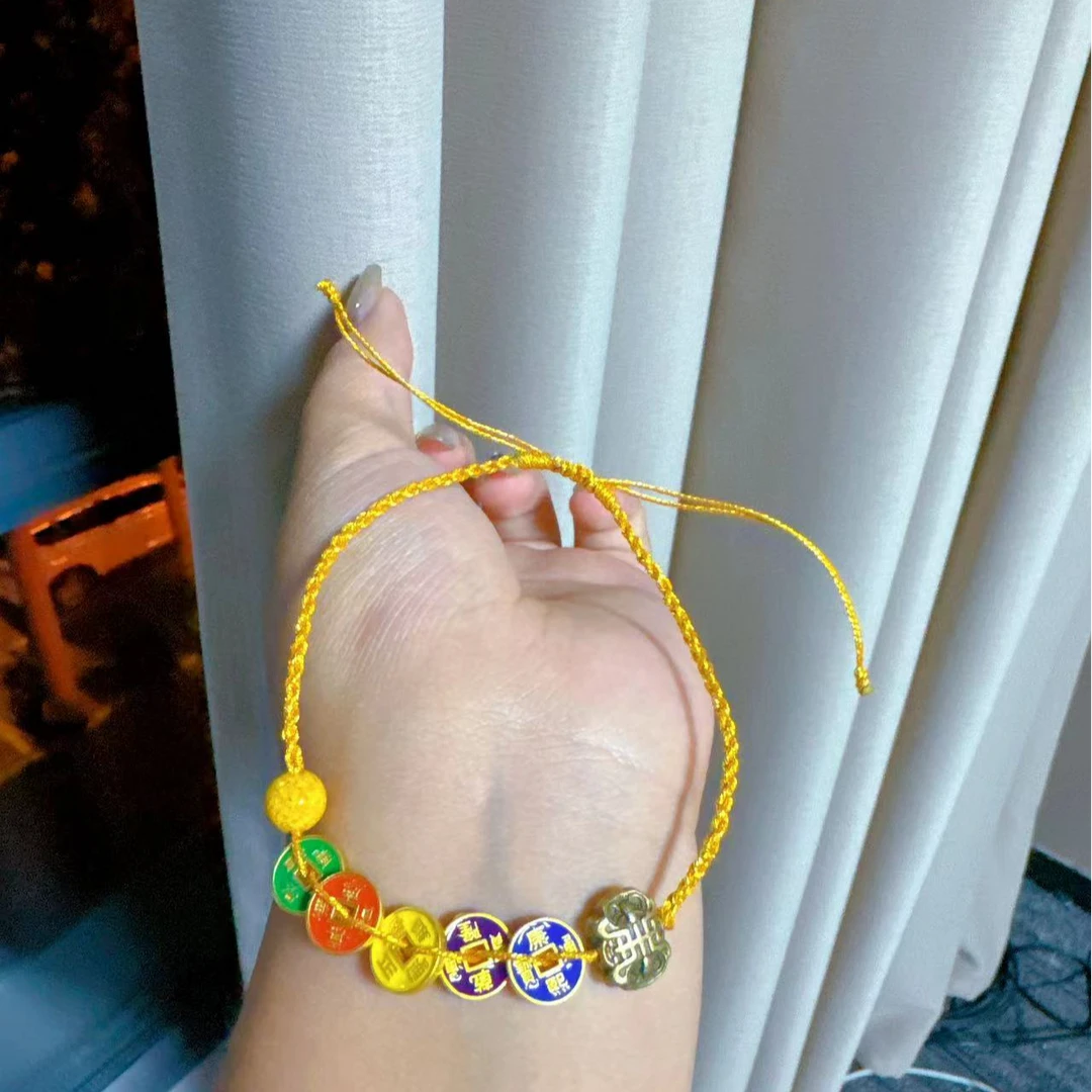 【莹莹专属】天然珠宝天然五帝钱手绳M1177