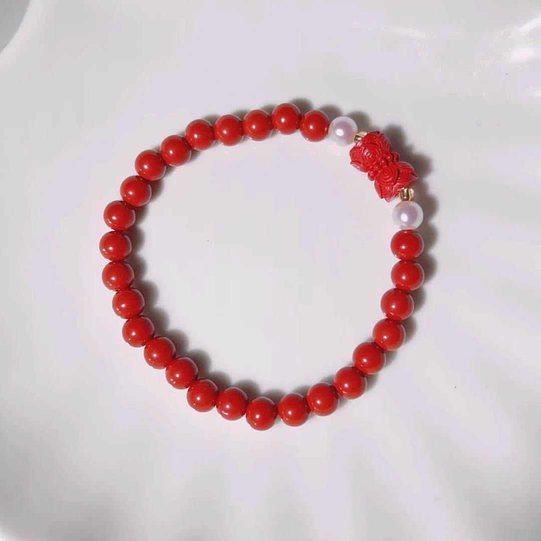 天然辰砂【莹莹专属】天然朱砂杵杵手串M9721