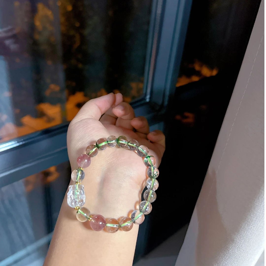 【莹莹专属】天然珠宝绿幽灵手串M2136