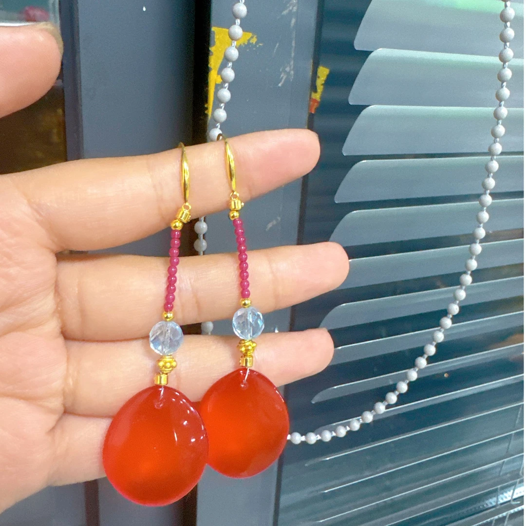 天然辰砂【莹莹专属】天然鱼惊石耳钩M1799