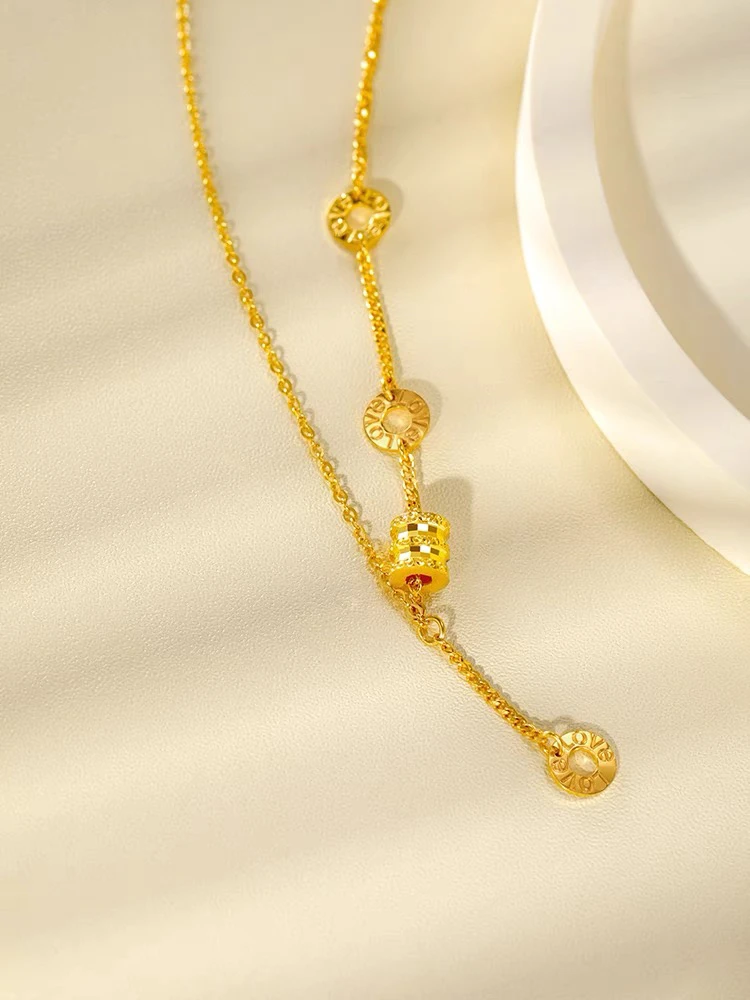 足金999 黄金小蛮腰套链带延长链项链女士时尚经典升级款时尚百搭