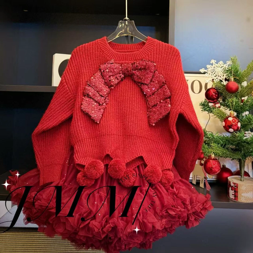 【秋冬款】B011设计师设计时尚中国红内搭毛衣