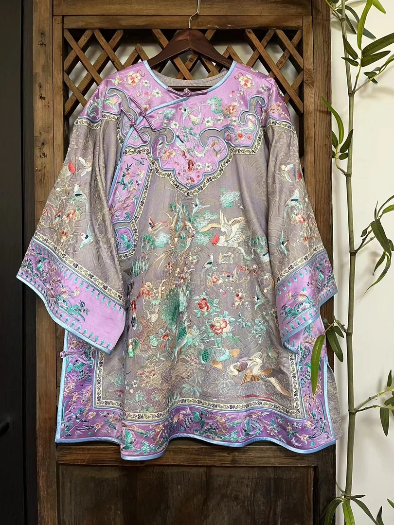 瑜玥传琦原创百鸟朝凤桑蚕丝重工刺绣云肩宽松独特中式国风清汉服