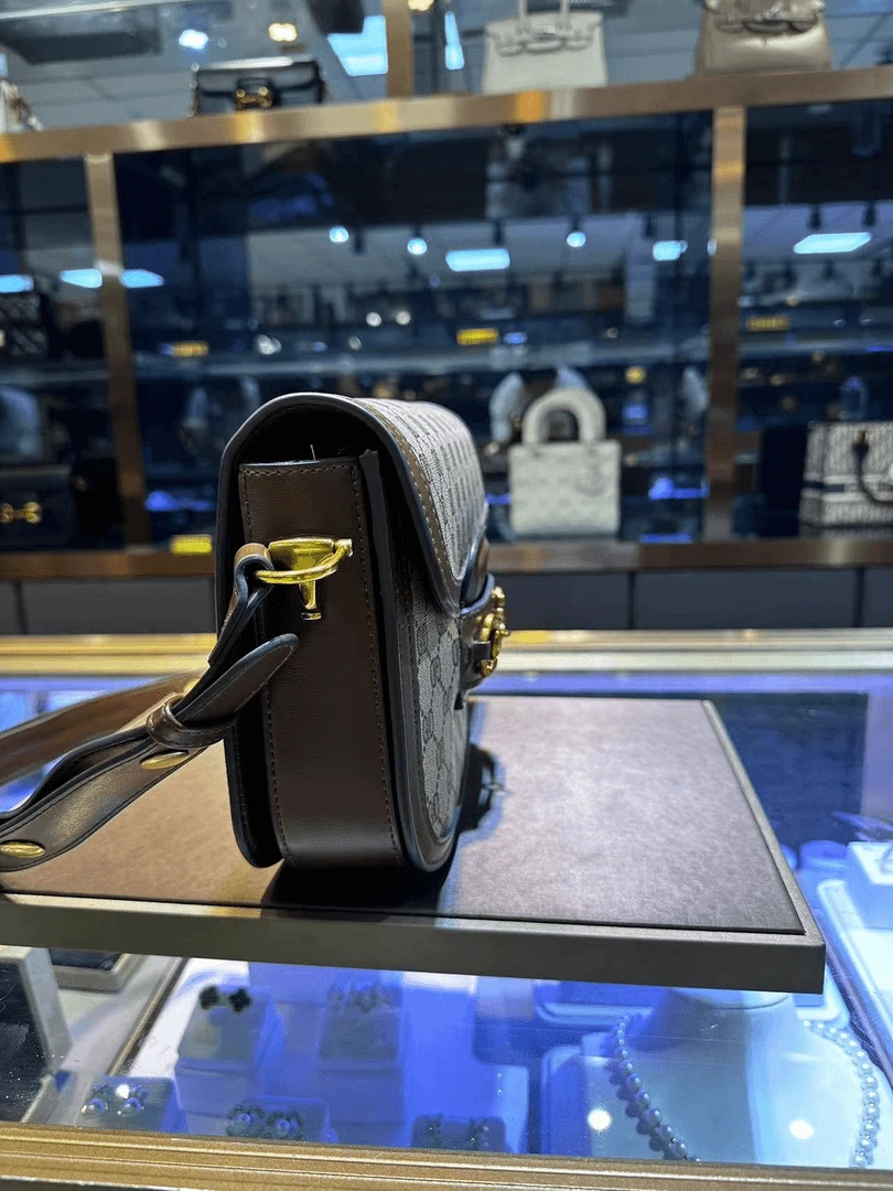 2024N9新款时尚百搭手提单肩斜跨腋下马鞍包-棕色